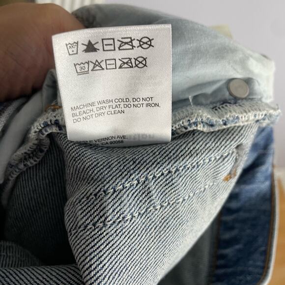 Reformation Palermo Destroyed  High Rise Straight Leg Jeans Cotton Women's 24 - Picture 10 of 11